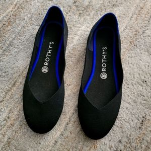 Rothy's black round toe flats Womens size 9.5